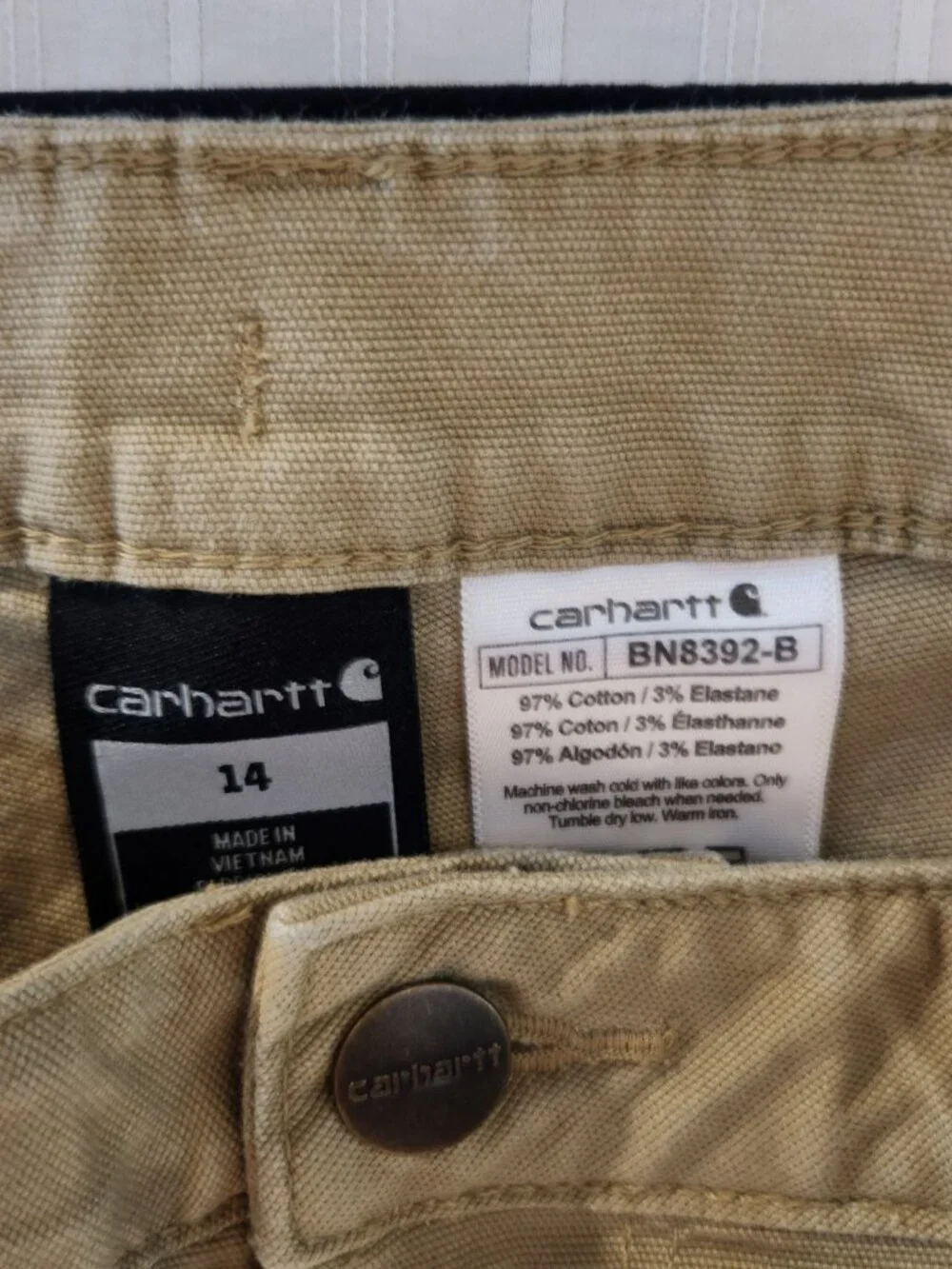 Boys Carhartt Canvas Carpenter Pants & NASA Space Shuttle Tee Bundle Size 14